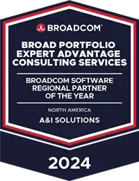 Broadcom 2024 North America Broad Portfolio Expert Advantage Consulting Services Partner of the Year badge