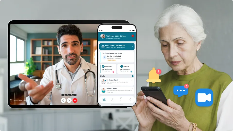 Digital front door patient experience interface illustration