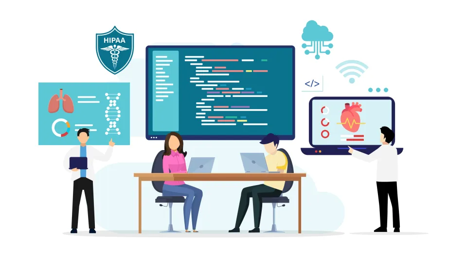 Healthcare IT outsourcing illustration