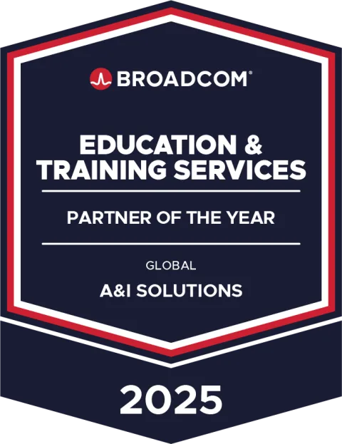 Broadcom education and training services partner badge